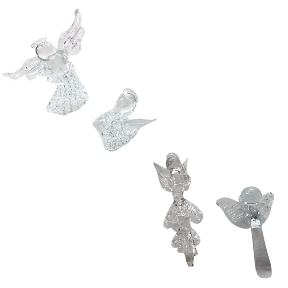 4 Glass Angel Ornaments